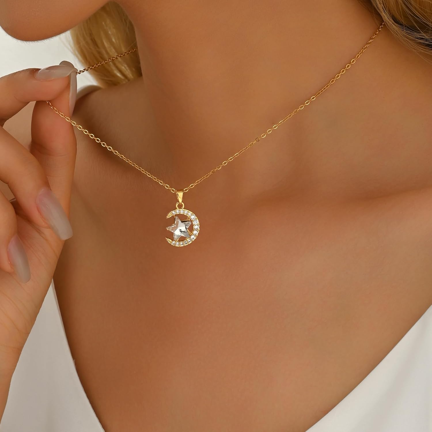 Pendant Necklaces for Women 18K Gold Plated Leaf Sea Shell Conch Necklace Dainty Sun Moon and Star Necklaces Trendy Butterfly Heartbeat Dolphin Love Necklace - Image 4