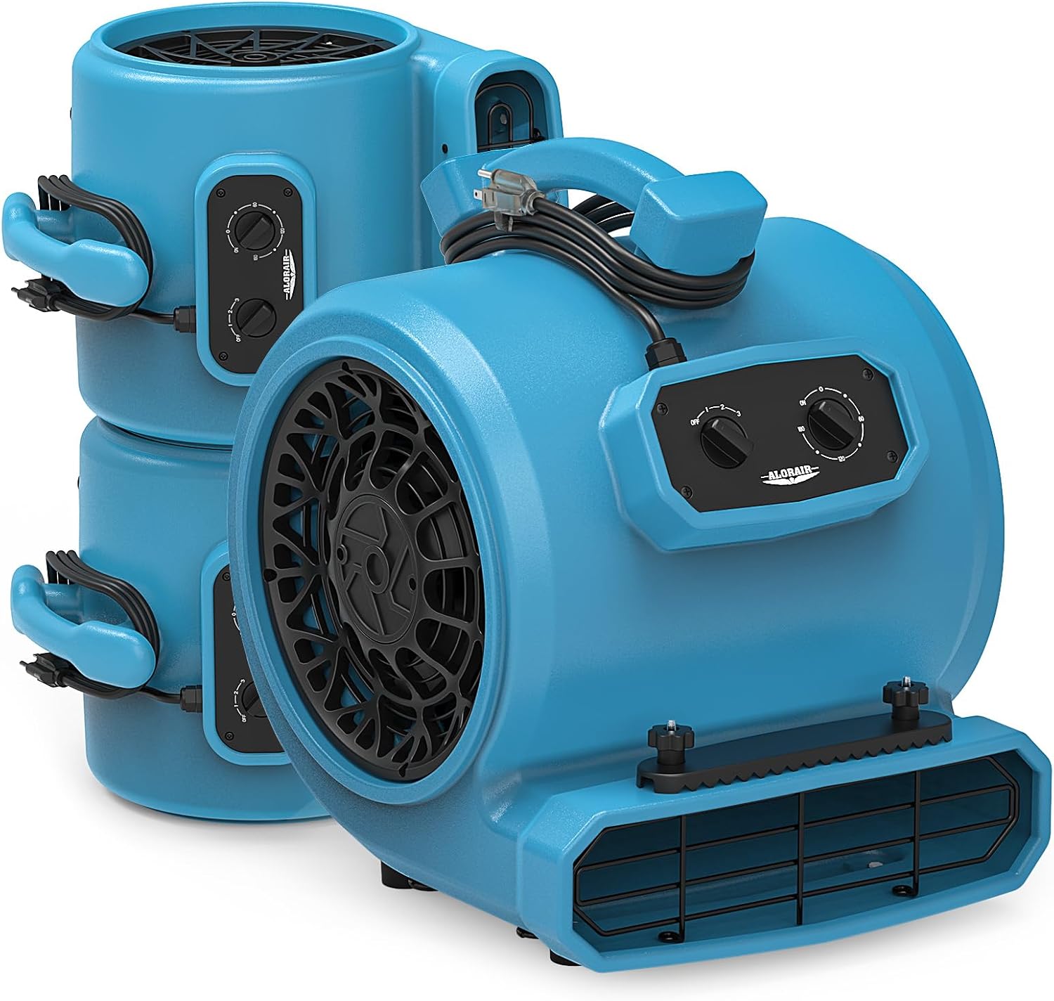 ALORAIR 1 x GE2000T Air Mover and 2 x GE4000TC Air Mover Blower Fan Combo Package Ideal for Industrial,Commercial, Water Damage Restoration, Blue