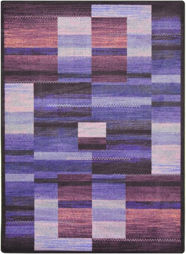 Joy Carpets Boomblox Teen Area Rugs, 7'8" x 10'9", Purple
