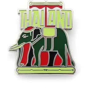 Vagabond Heart Thailand Enamel Pin - Hard Enamel Lapel Pin Badge - Thai Elephant Travel Souvenir Collectible - Metal Pin for Backpack Jacket Hat - Gift for Travelers - 1 inch with Butterfly Clutch