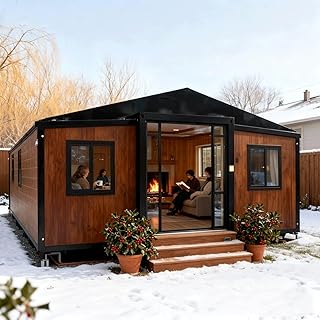 Prefab Expandable Tiny Home for Sale Portable Modular Folding Container House 3 Bedrooms 1 Living Room&Bath Layout for Adults Off-Grid Living Mobile 40ft Customizable Cabin Kit Multi-Purpose Use