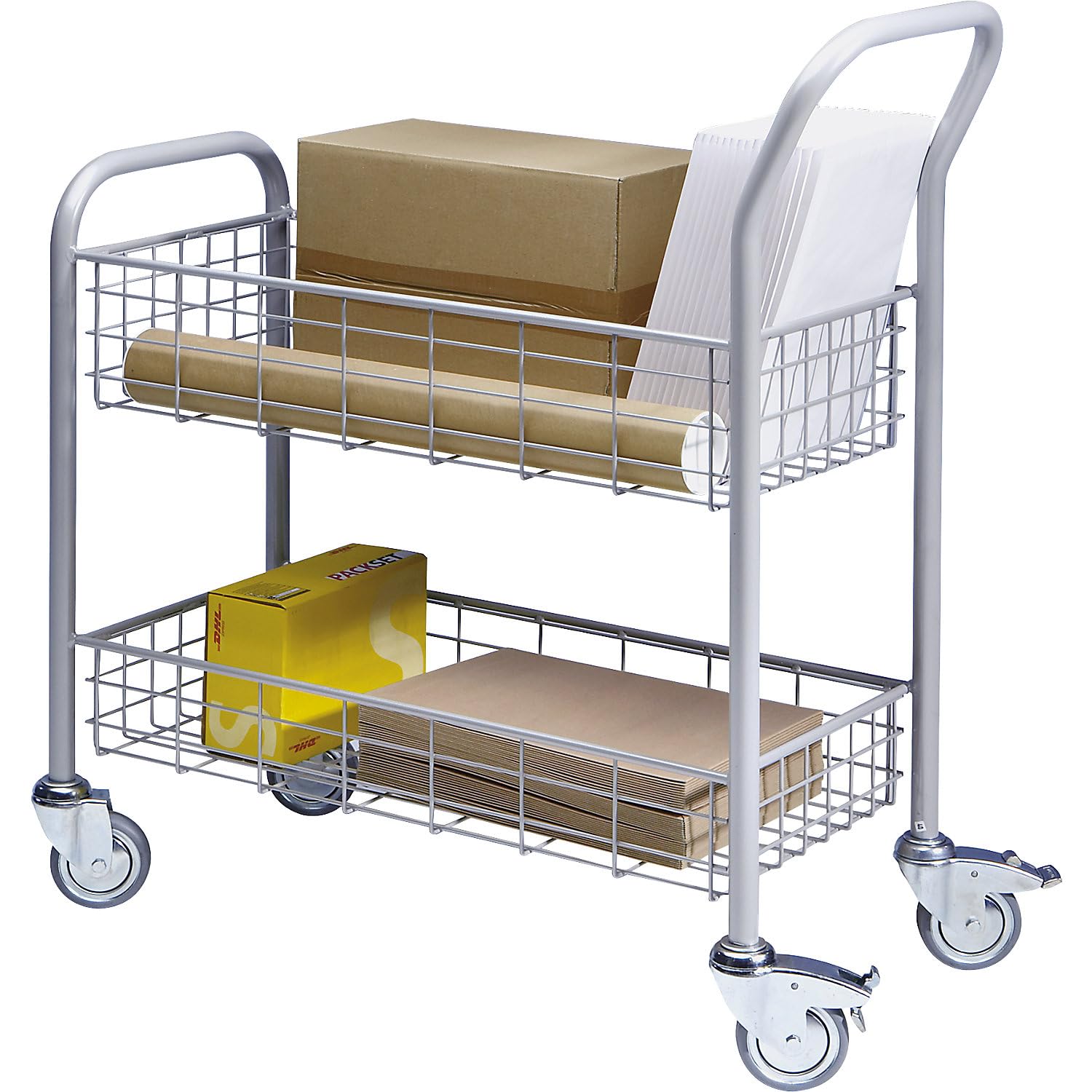 eurokraft | Postverteilwagen | 2 Ladeflächen | Tragfähigkeit 200 kg