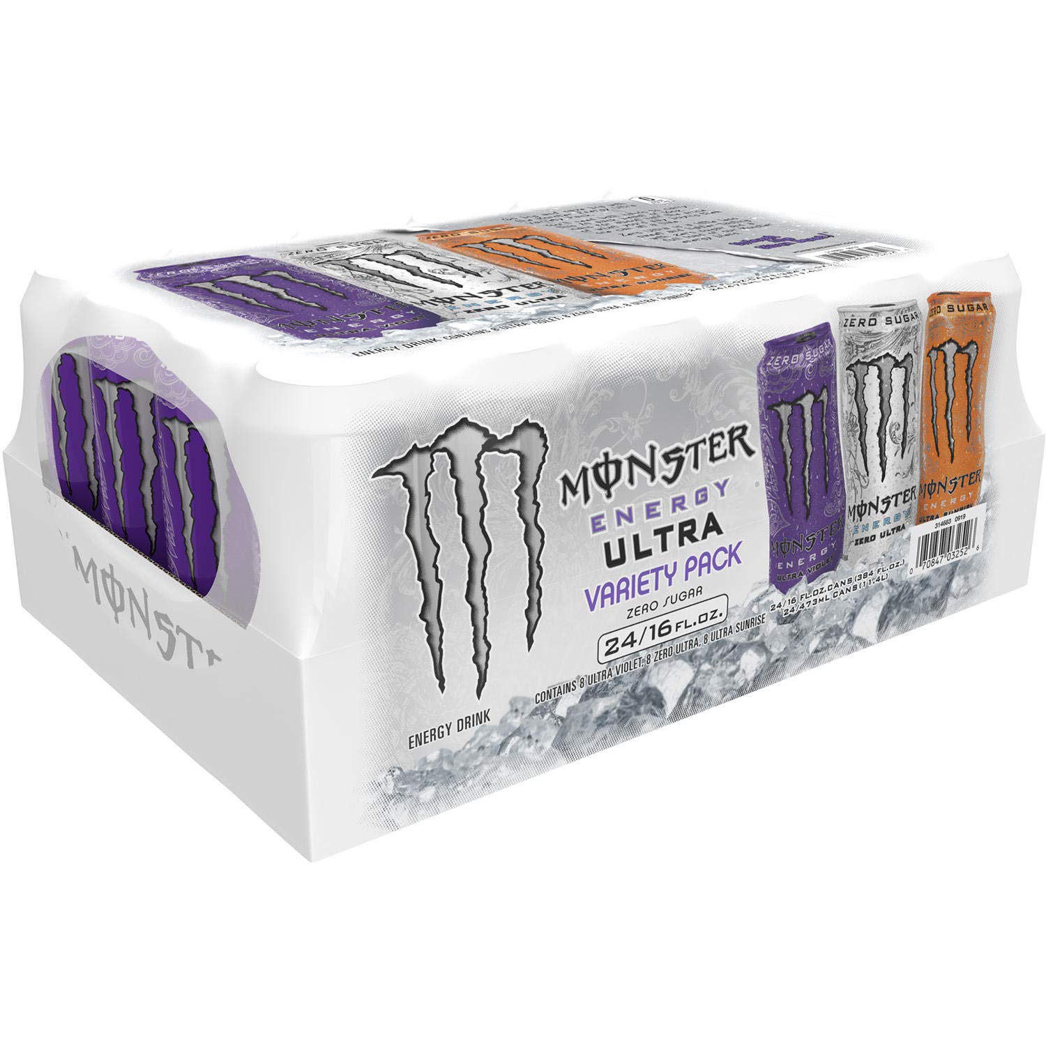 Monster Mix Ultra Pow Variety Pack (16oz/ 24Pk) Net Wt 384 Fl Oz