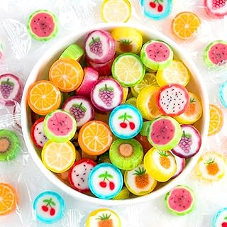 Fruity Hard Candy Slices (1 Pound - 150 PCS) Individually wapped | Bulk Slices Hard Candies with Assorted 10 tropical Fruit flavors, Snacks for Candy buffet, Party Candies & Holidays