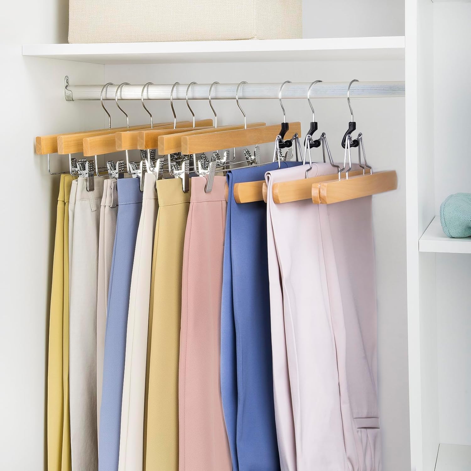 Nature Smile Nature Smile Solid Gugertree Wood Hangers Wooden Coat Suits Pants Hangers for Family Sets