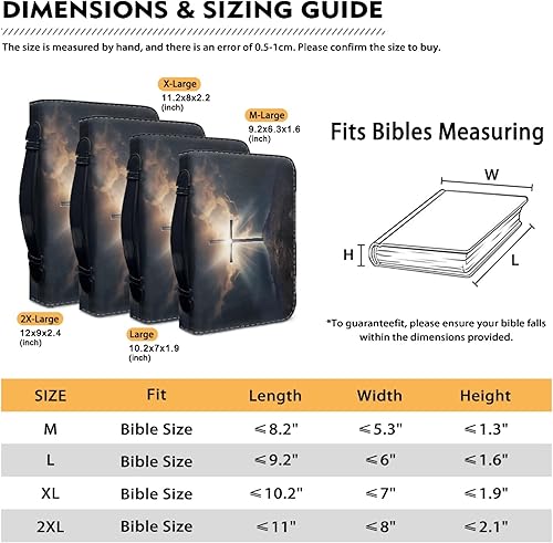 Miniatura 6 de KMZ10061BZ44 - Funda cruzada para la Biblia, funda de cuero impermeable, organizador de estudio de la Biblia, bolsa de transporte de la Biblia con