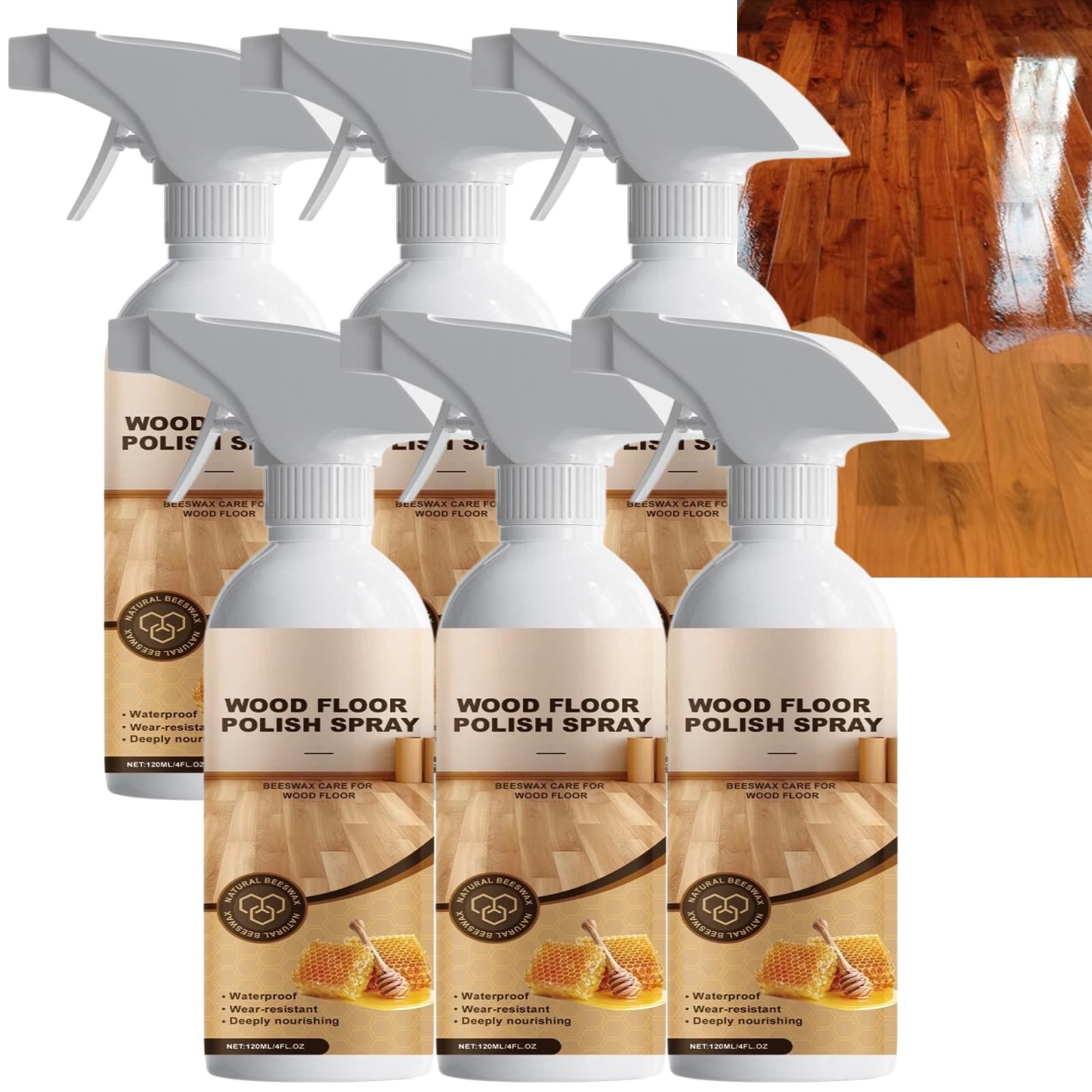 Pulidor de madera natural de cera de abeja y restaurador de pisos de madera dura, no necesita lijado para eliminar arañazos menores, pulidor y limpiador profesional de muebles, potenciador de brillo