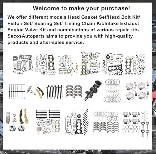 Miniatura 7 de SecosAutoparts AJ133 Juego de juntas de culata de motor compatible con Jaguar FPace XJ XJR compatible con Land Rover LR4 Range Rover 5.0L V8
