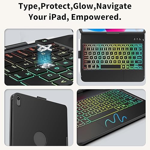 Miniatura 7 de Funda para iPad A16 de 11 generación10 generación con teclado, teclado táctil para iPad de 11 pulgadas10 generación de 10.9 pulgadas 2022-10,