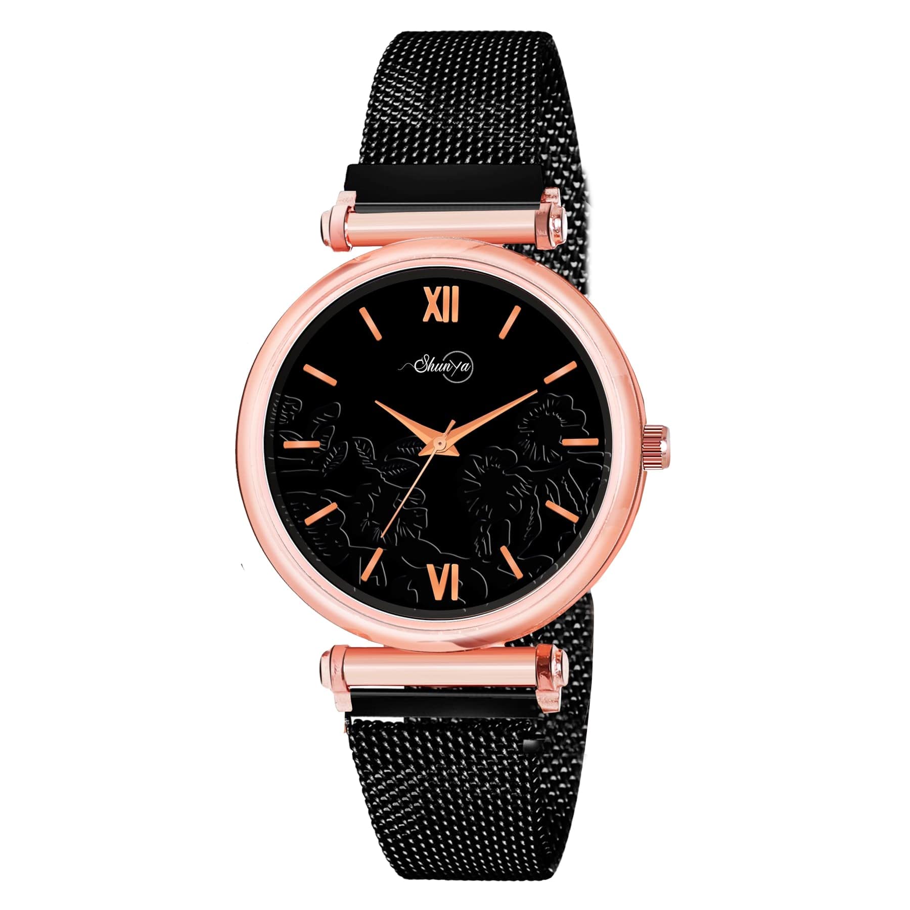 Shunya New Black Flower Well Designing Dial Black Magnet Strap Woman Analog Watch for Girls & Womans (B09NXJ7PGJ) Amazon Price History, Amazon Price Tracker