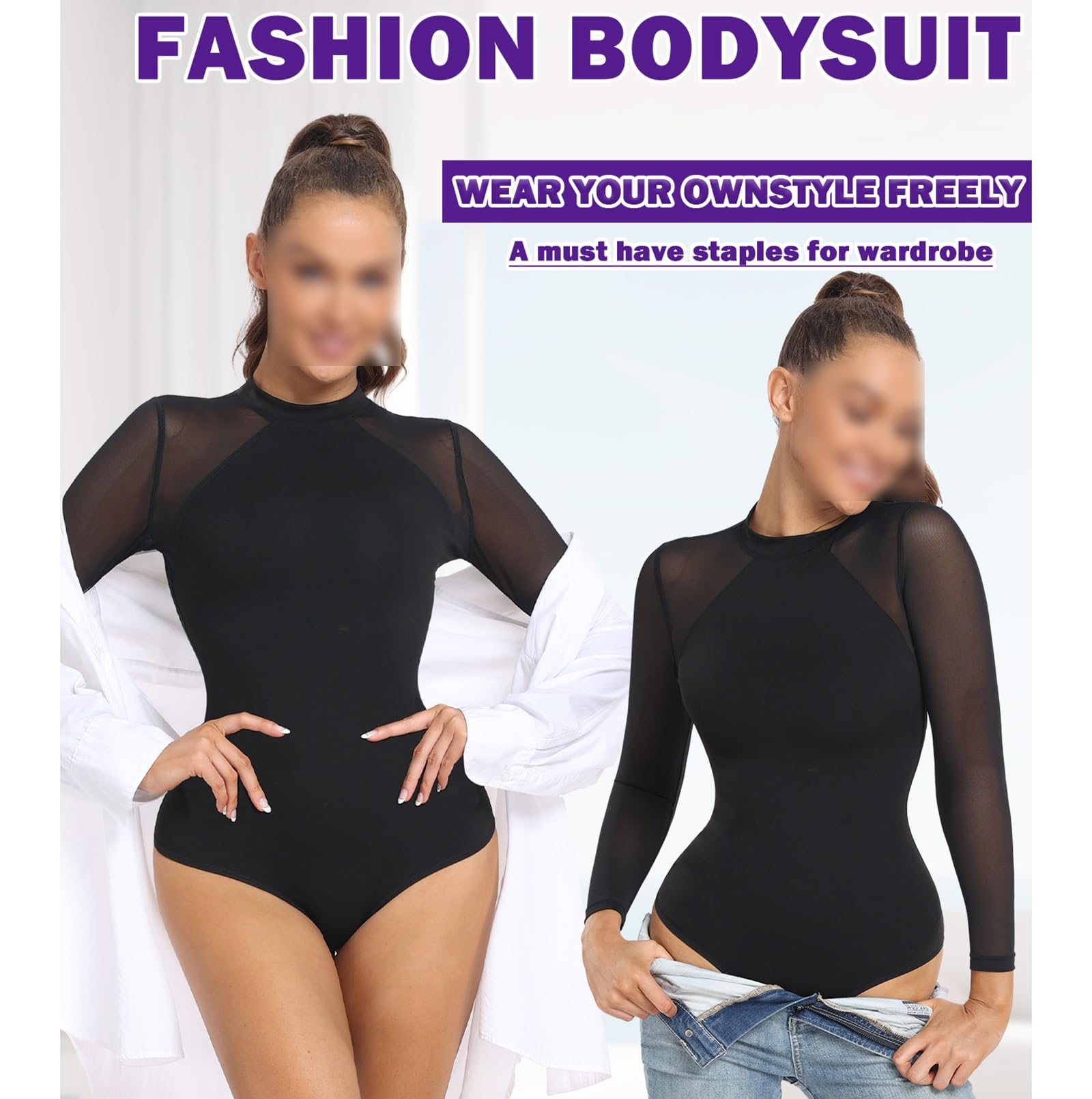 MMRTDJDR Damskie czarne seksowne body talia trener bielizna modelująca podkoszulek Bodyshaper Butt Lift rzeźbienie otwarte krocze