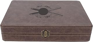 Bolsa para tesouras de cabelo, estojo de armazenamento profissional de tesouras de salão de beleza, caixa organizadora de tesouras de corte de cabelo, bolsa de ferramentas para modelar o cabelo para suprimentos de barbeiro (marrom)