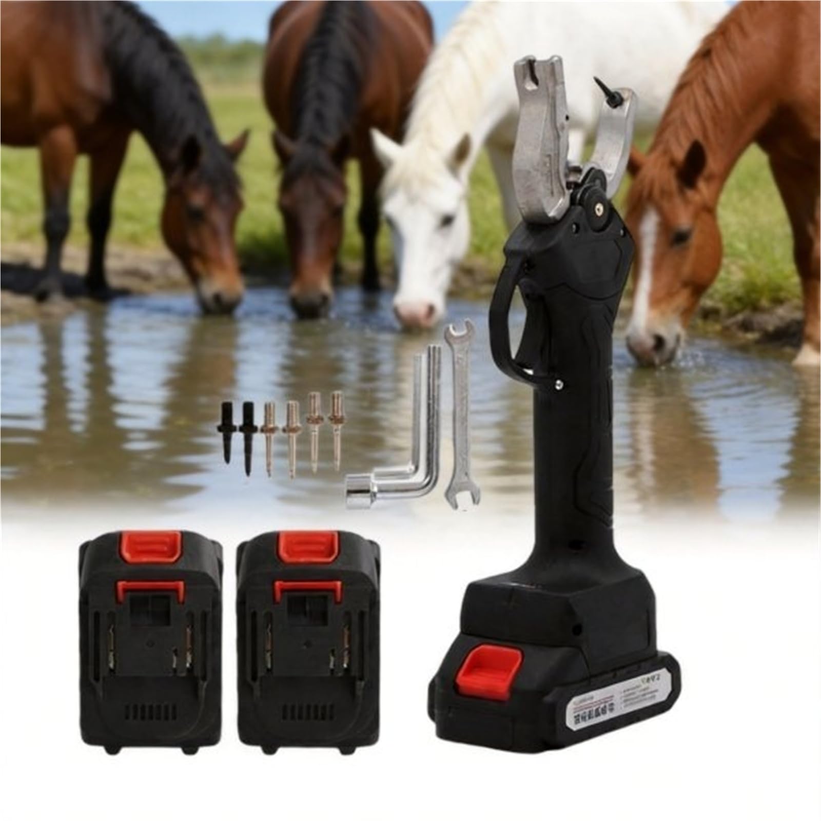 MRKU Ear Tag Pliers,Cordless Livestock Tagging Tool Cattle,Sheep,Pig Electric Applicator Fast Painless