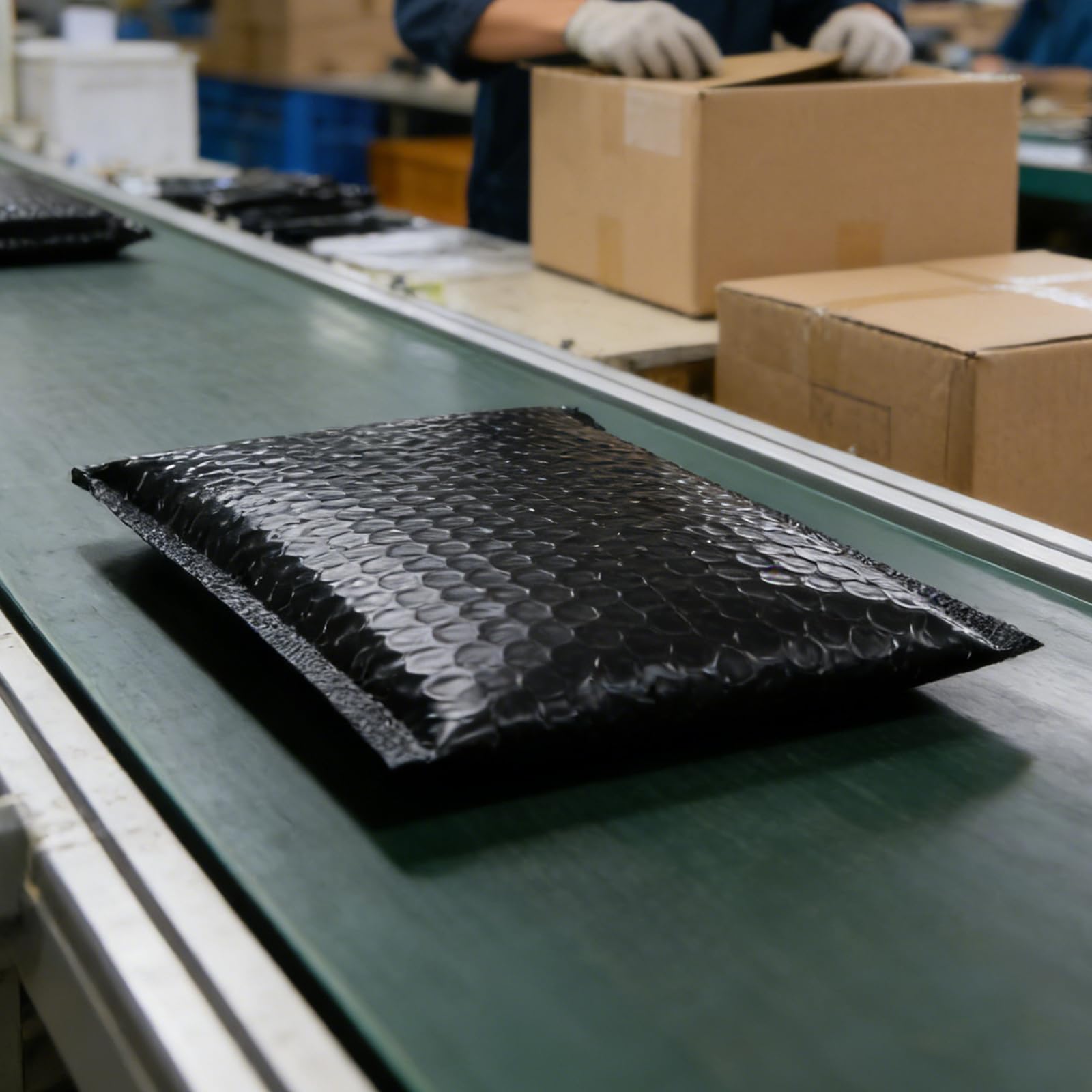 Angoily Paquet à Bulles Imperméables en Plastique Lot de 51 Auto-adhésifs Noirs Pochettes D'expédition Rembourrées Pratiques pour Emballage et Expédition de Bijoux