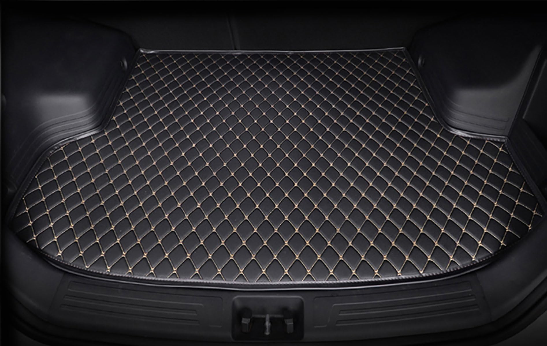 Car Boot Liner for Ford Edge 2016 2017 2018 2019 2020 2021 2022 2023 2024, Car Boot Protector Coverage Non-Slip Waterproof Liners Car Accessories,Black Beige