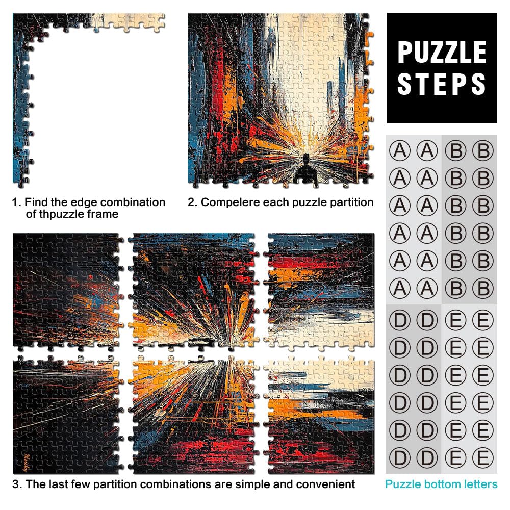 Puzzle 2000 pezzi per adolescenti Viaggio solitario - Visione urbana astratta espressionista Giochi educativi fai da te decorazione murale 70x100cm