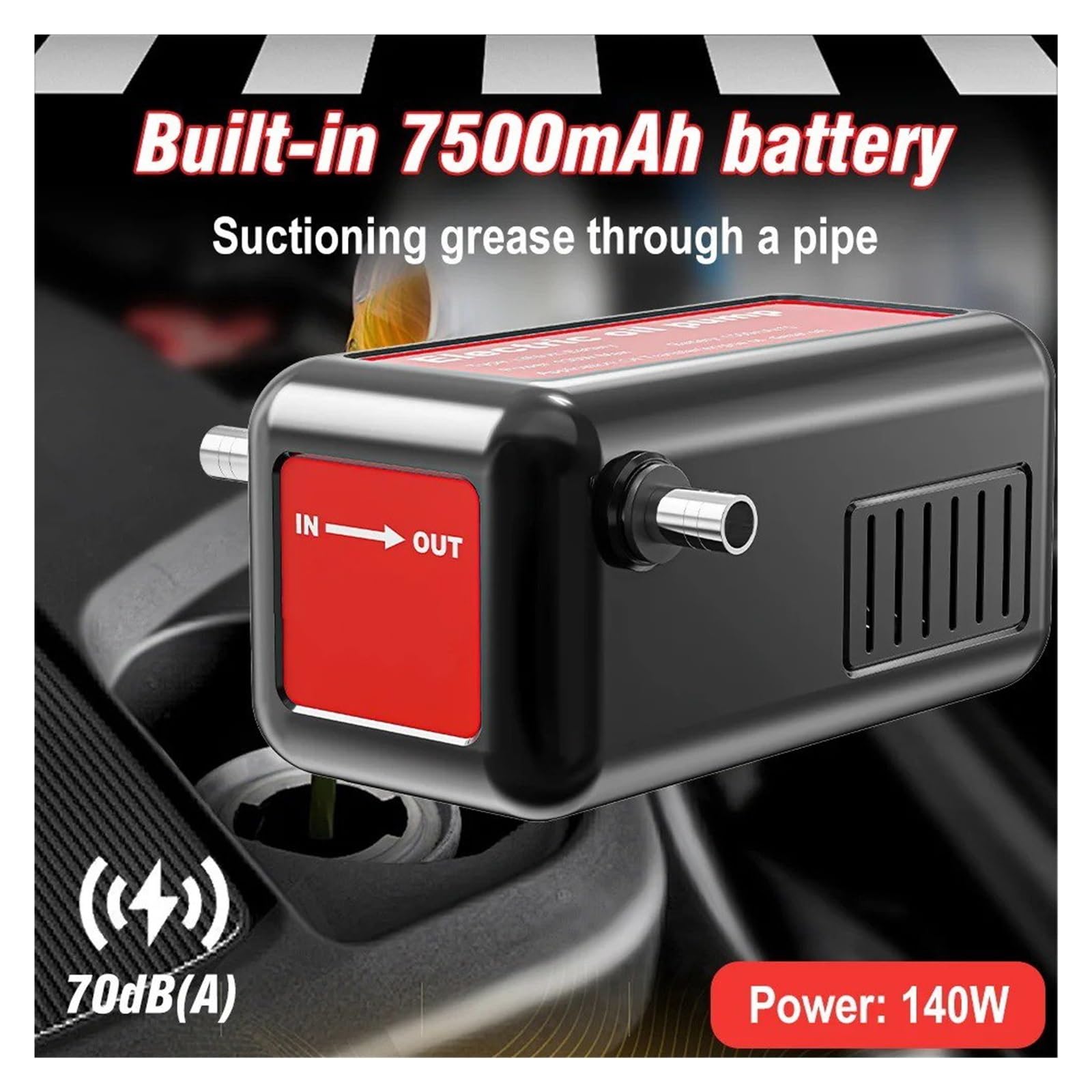 Para coche para motocicletas Bomba Moto Gasolina | Transferencia de aceite eléctrica de bomba de aceite portátil inalámbrica de 140W.