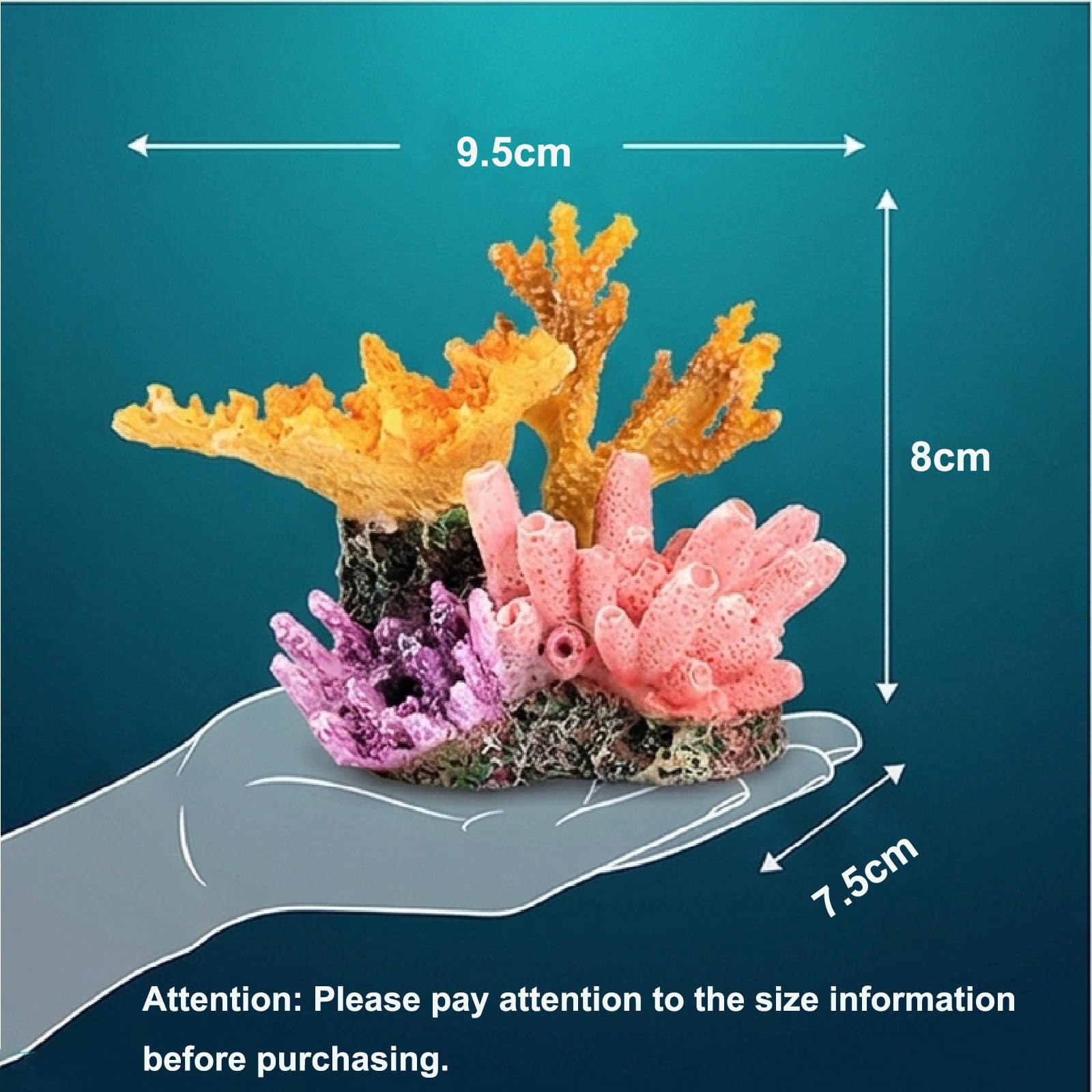 Ornements de Récifs Coralliens Artificiels, Décoration en Résine pour Aquarium, Ornements pour Aménagement Paysager Aquatique Décoration Micro Modèle pour Petits Fish Tanks