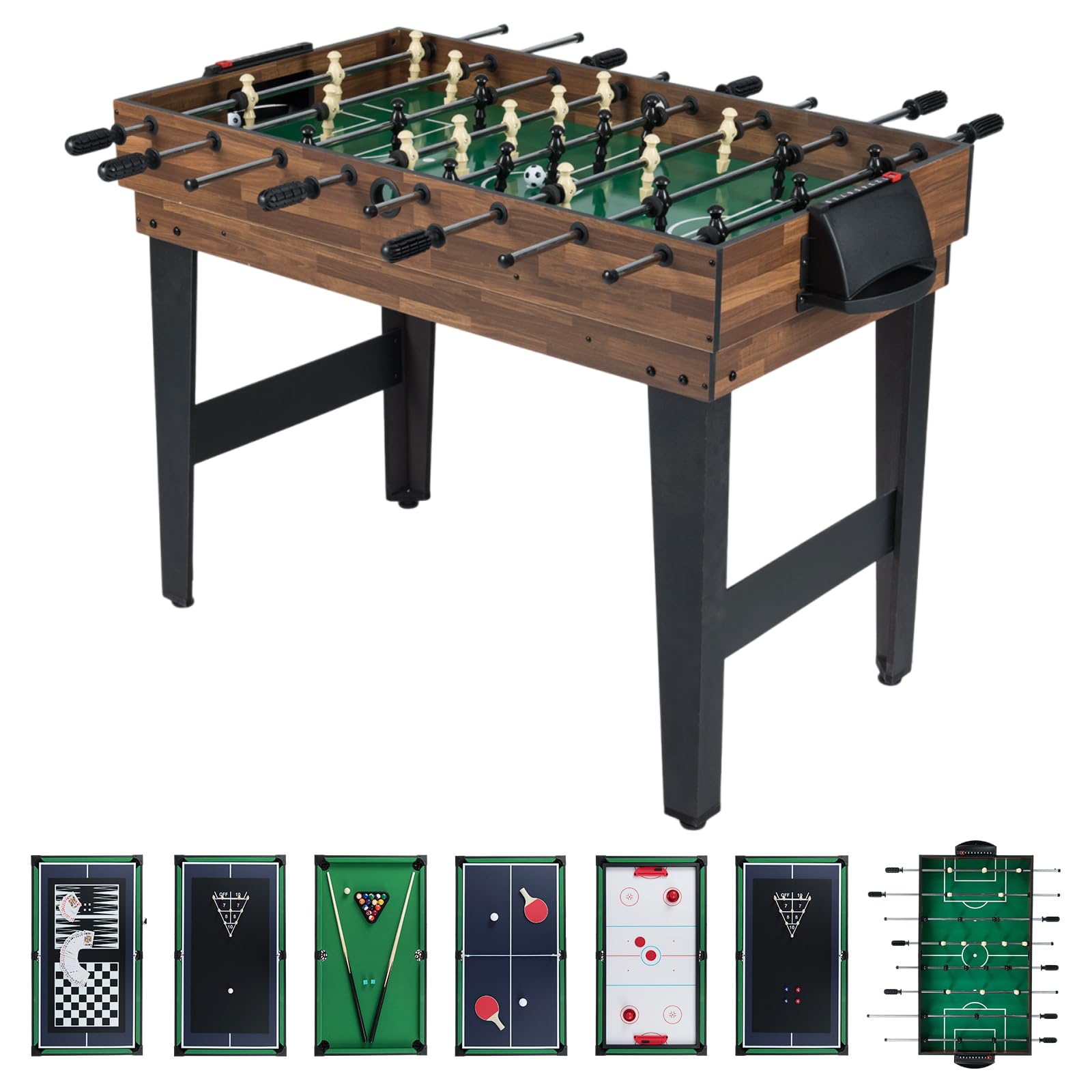 Maxmass 10 in 1 Multi Game Table, Combo Table Sports Game with Football, Table Tennis, Air Hockey, Ping Pong, Shuffleboard, Bowling, Chess, Checkers, Backgammon, Poker, for Family Gathering Party