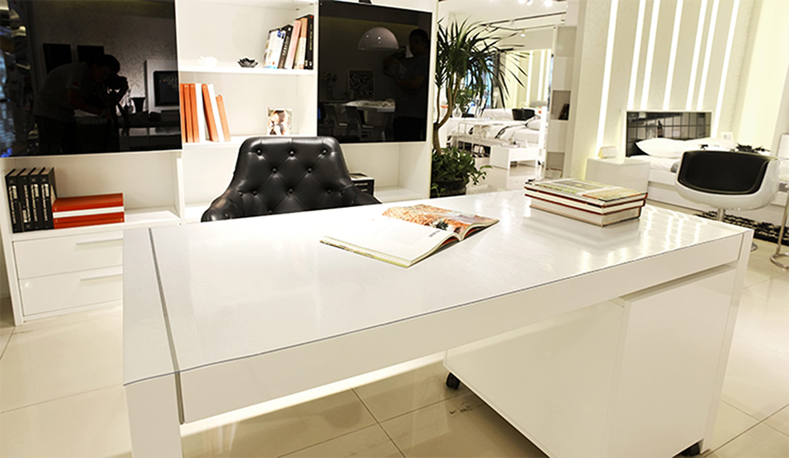 Sous-main De Bureau Transparent Pour Bureau à Domicile, Tapis De Protection De Table En PVC Transparent, Antidérapant, Imperméable, Facile à Nettoyer (110 X 45 Cm