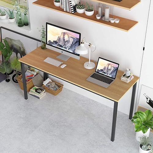 Miniatura 8 de DlandHome Escritorio de computadora de 31.5 pulgadas, escritorio para oficina en casa, mesa de escritura, mesa de estudio, escritorio para juegos,