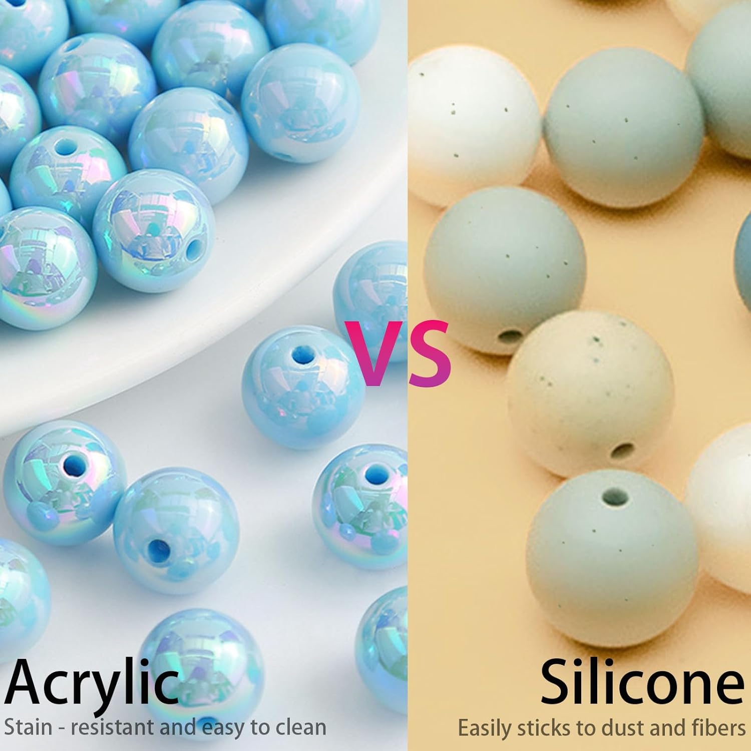 100PCS 16mm Beads for Pens Rainbow Round Chunky Bubblegum Focal Acrylic Beads Bulk for Making Crafts Beadable Pens DIY Bracelets Necklace Jewelry Keychain Plastic Colorful Candy Bead - Image 4