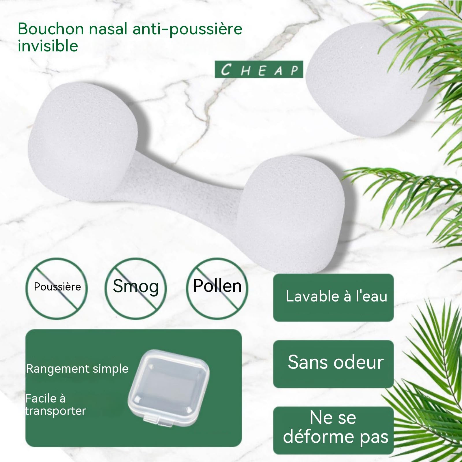 Lot de 50 filtres nasaux jetables en éponge, bouchons nasaux super respirants pour lutter contre la poussière, les poils d'animaux, les allergies au pollen, à la transpiration (Noir)