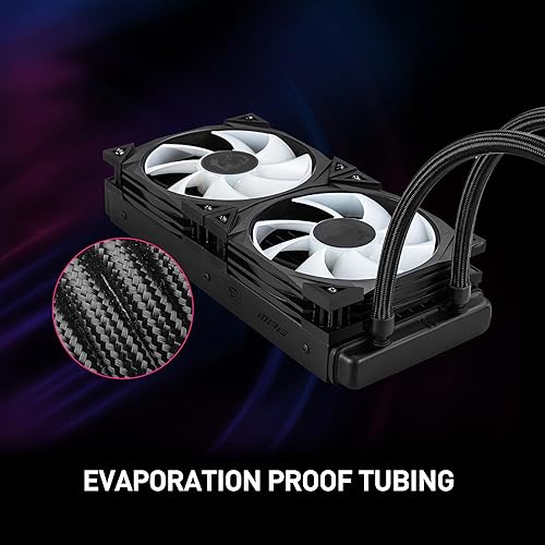 Vista 33 de MSI MAG Coreliquid P240 - Enfriador líquido de CPU AIO - Listo para LGA 1700 - Radiador de 9.449 in - Ventiladores PWM duales de 4.724 in