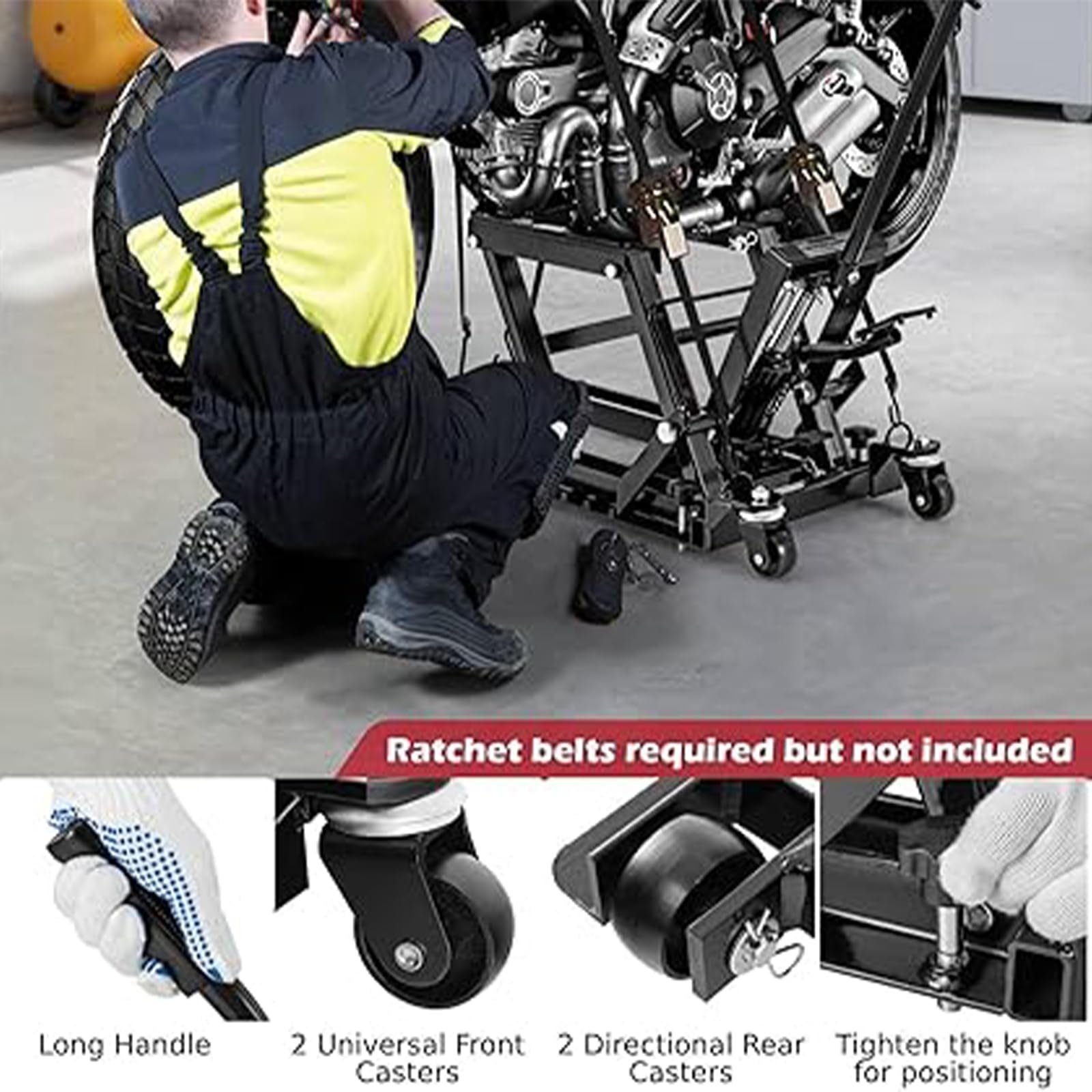 Hydraulischer Motorradheber, verstellbare Höhe Motorradheber Reparaturtisch für Garage und Außenbereich