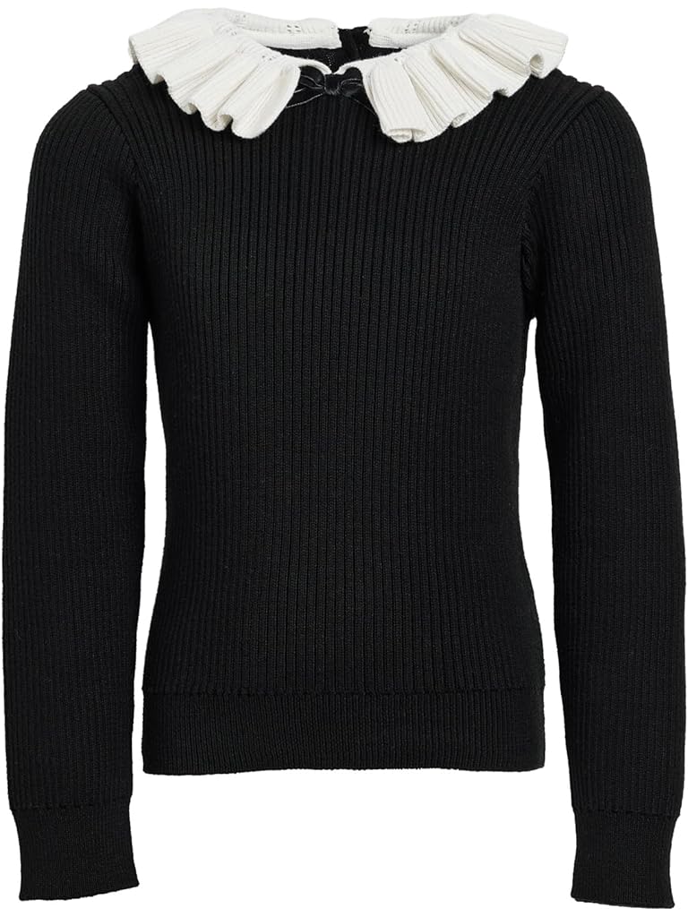 Black Janie and Jack Ruffle Collar Sweater (Toddler/Little Kid/Big Kid)