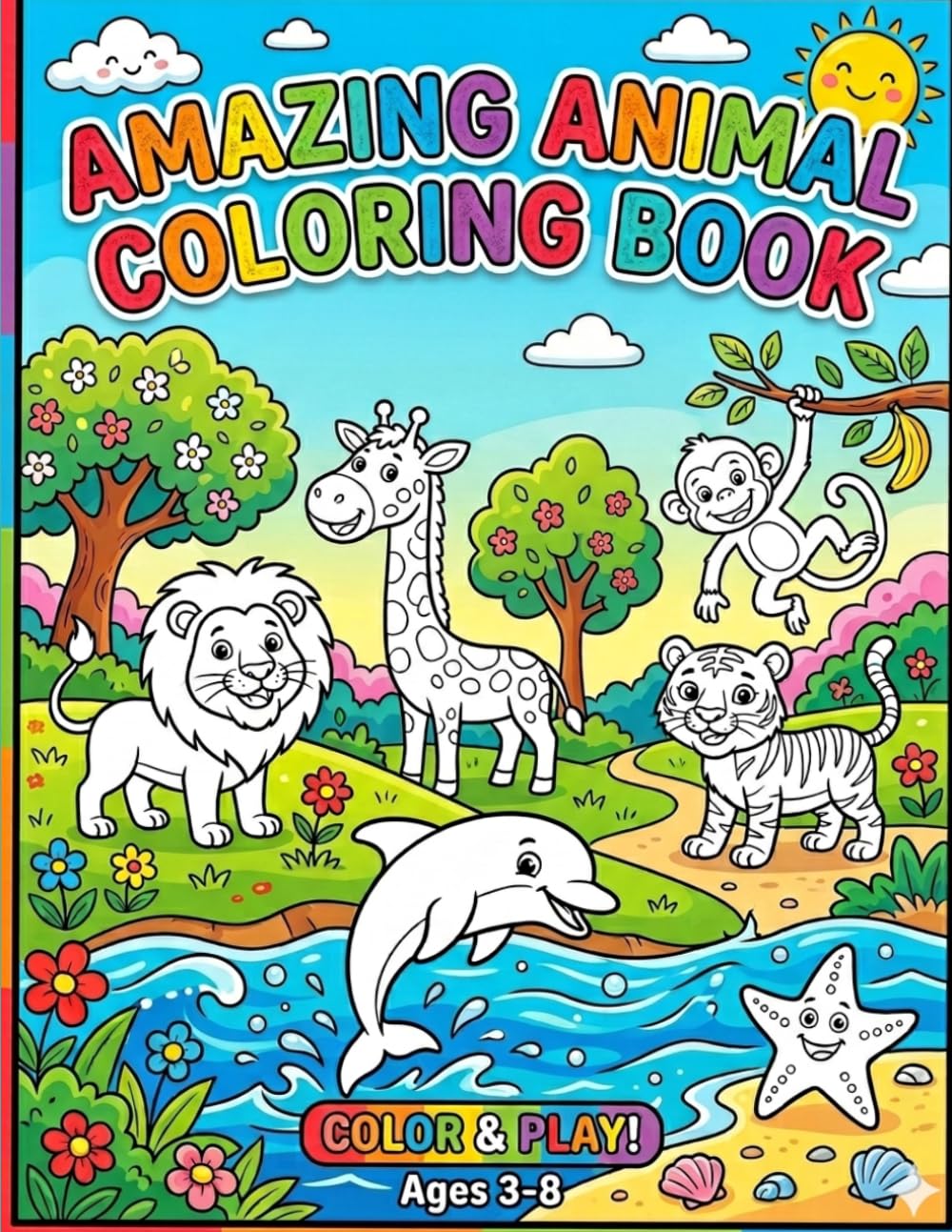 Amazing animal coloring book: A Wild World of Coloring Fun