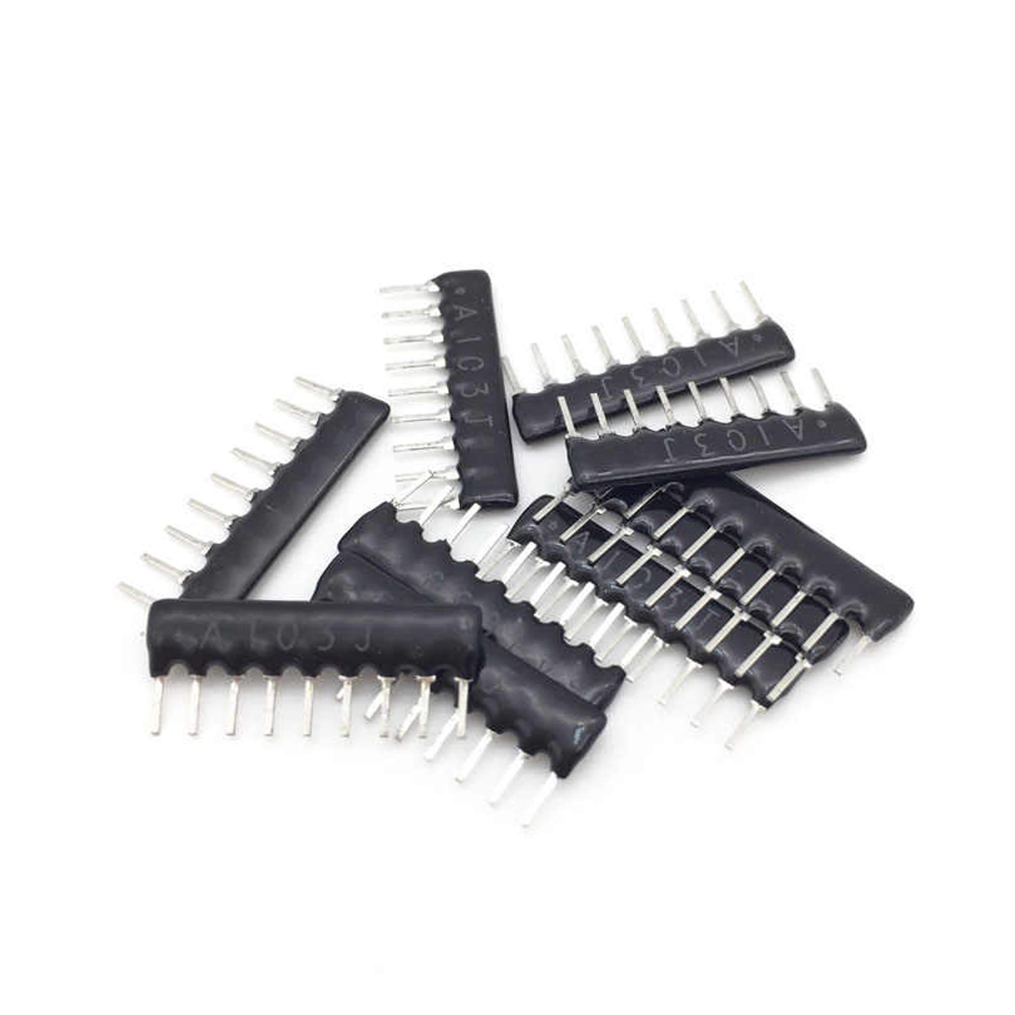 100 Pezzi Array Di Resistenze A09-103G SIP-9 – 10k Ohm (10KR) A 9 Pin, Nuovo