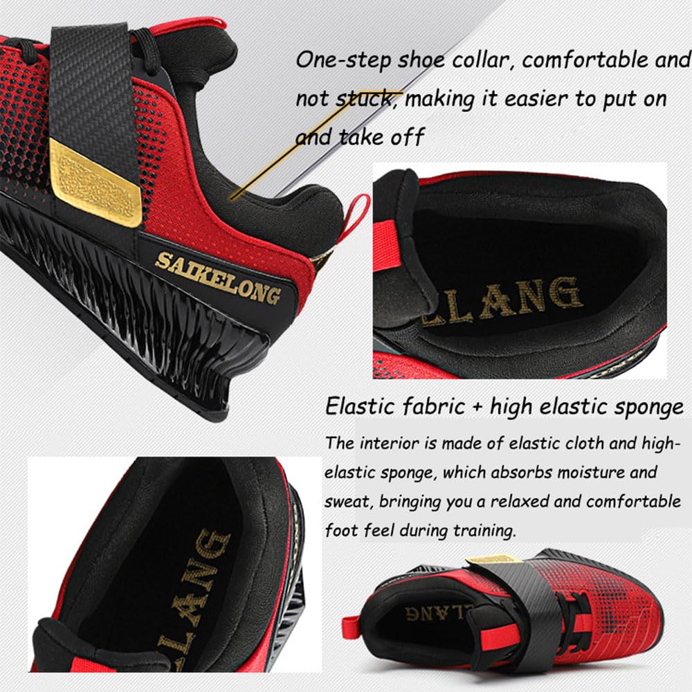 Zapatillas de Powerlifting para Entrenamientos Pesados,Zapatillas para Sentadillas para Hombre,Zapatillas de Halterofilia para Levantamiento de Potencia Culturismo,Trainer,Zapatos de Fitness,39-46 EU