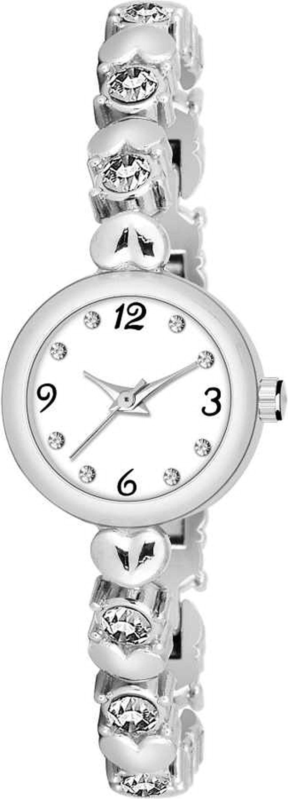 BID White Dial Diamond Studded Watch for Girls and Women (B08SR286Y4) Amazon Price History, Amazon Price Tracker