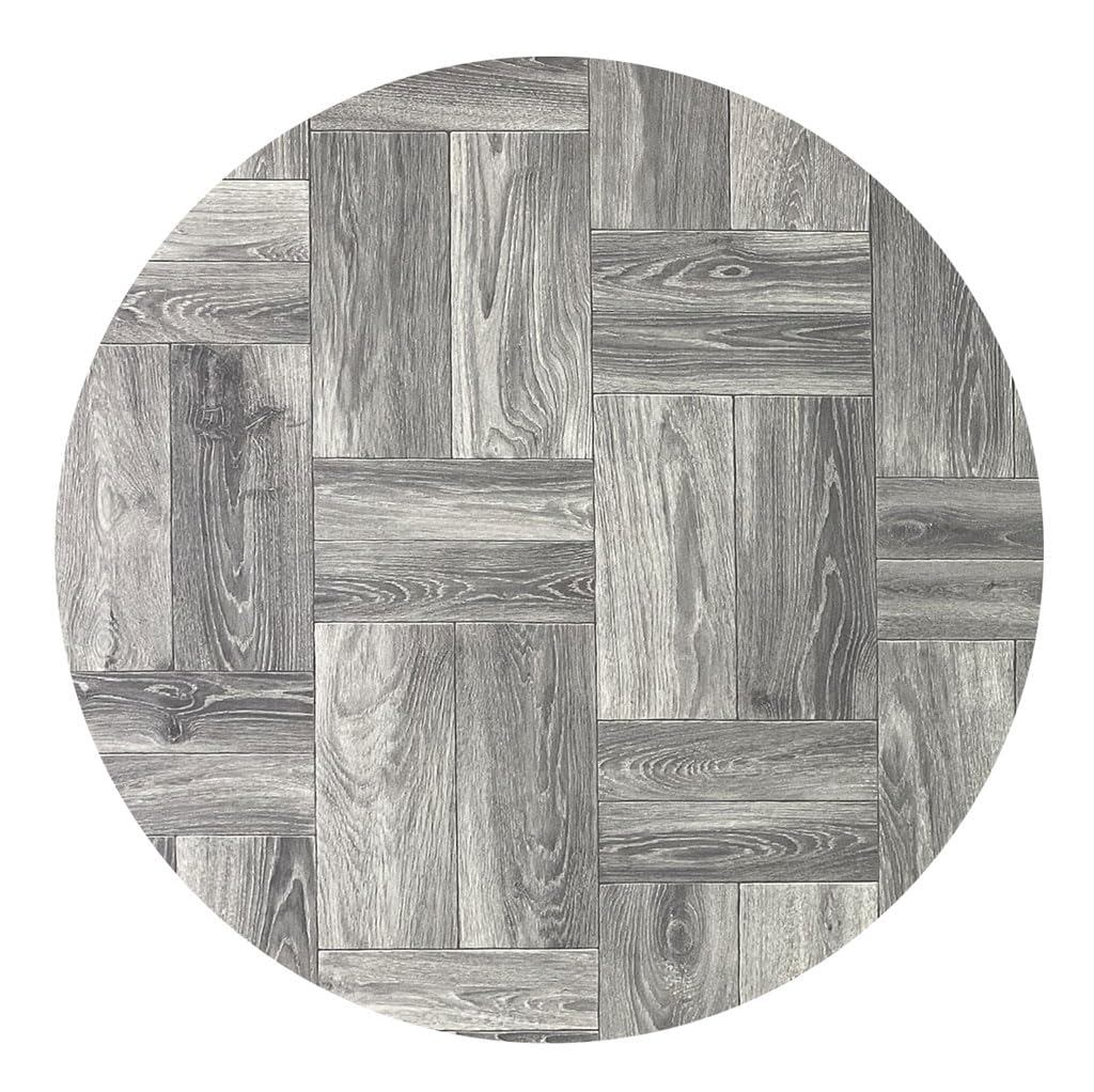 Tadi & Imperio1979 Alfombra de Vinilo Redonda, Efecto Madera Trenzada - Elegancia y Durabilidad para Decoración de Interiores y fácil Limpieza.