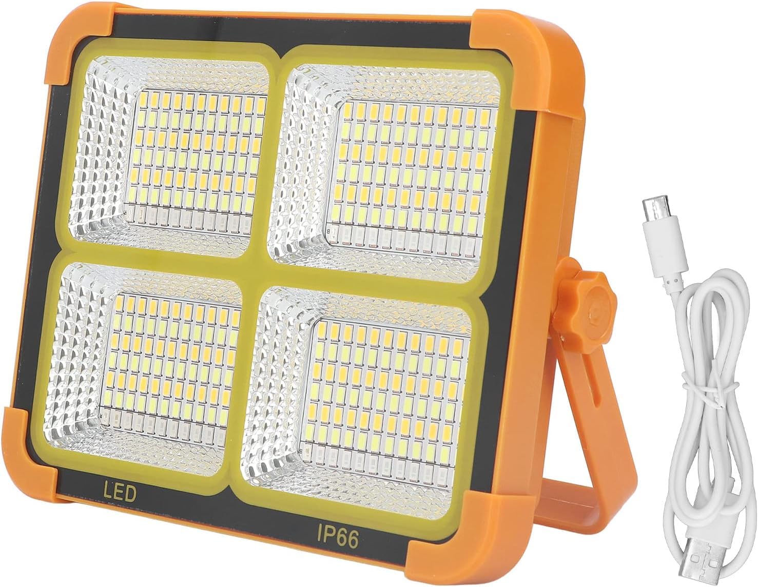 Foco LED Portátil para exterior | Carga con luz solar y USB | Protección contra lluvia IP66 | Ideal para Camping, Jardín, Emergencias, Garaje, Taller | Con 5 modos de iluminación