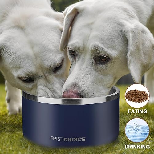 Miniatura 6 de Cuencos de acero inoxidable para perros grandes, cuencos metálicos antideslizantes para agua y alimentos, cuencos de agua fría para perros