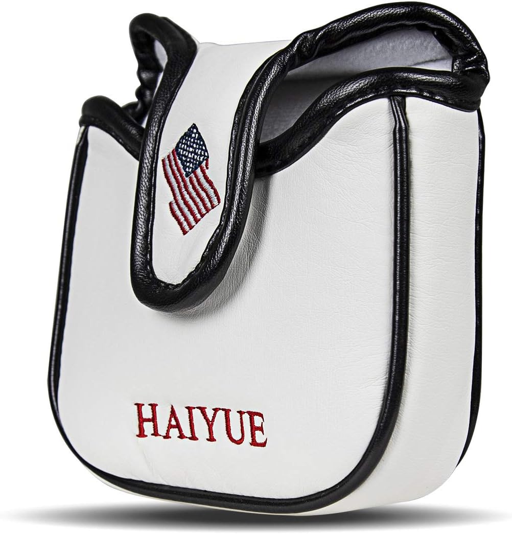 Golf Mallet Putter Head Cover USA Embroidered Mallet Blade Headcover Patriotic Magnetic Closure Putter Cover Fit Most Golf Putters for Men and Women