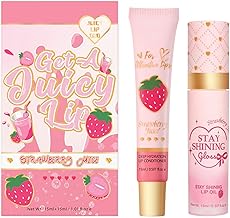 Lip Gloss Set,Lip Care Gift Set For Teenage Girls,Moisturizing Lip Conditioner & Oil Duo Set,Lips Oil Sets for Dry & Cracked Lips (Strawberry)