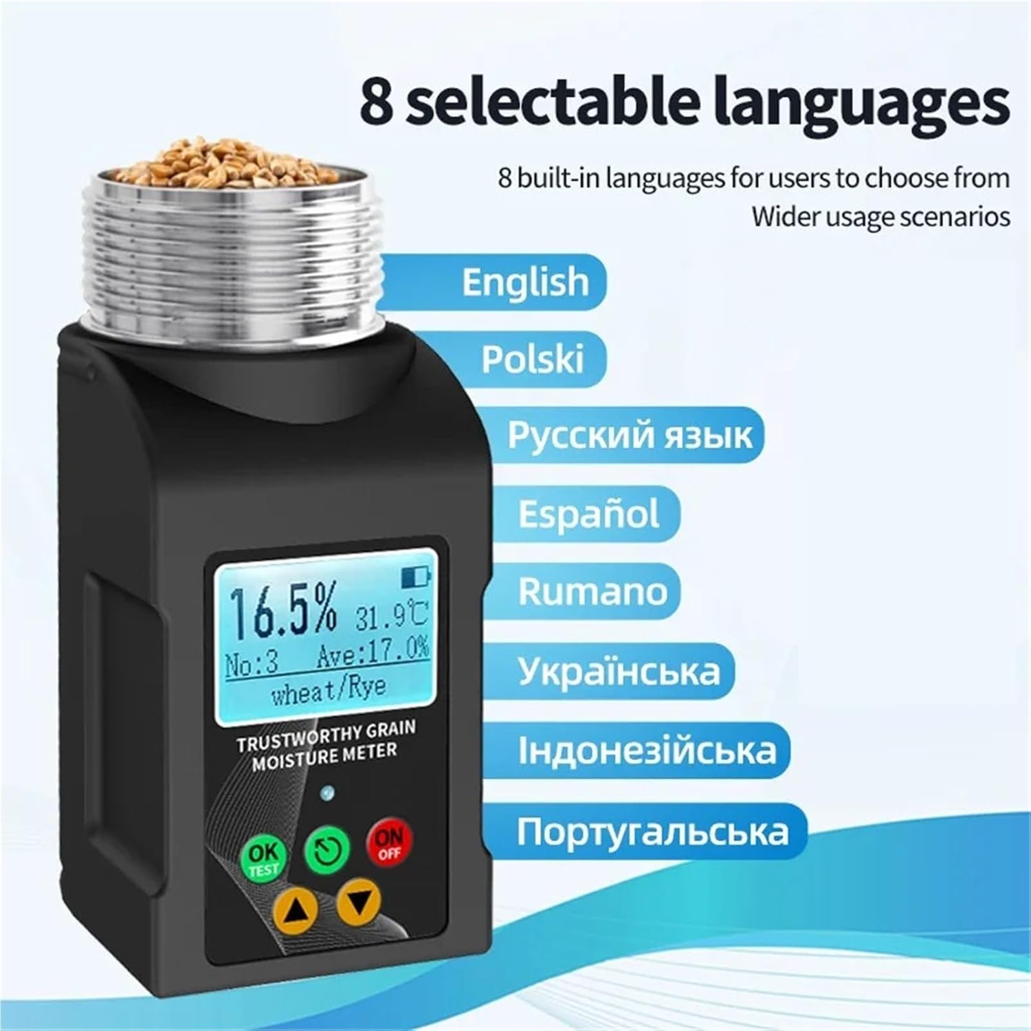 紅茶バニラ水分計 多言語穀物水分計 コーヒー豆水分計 カカオ豆 デジタル分析装置