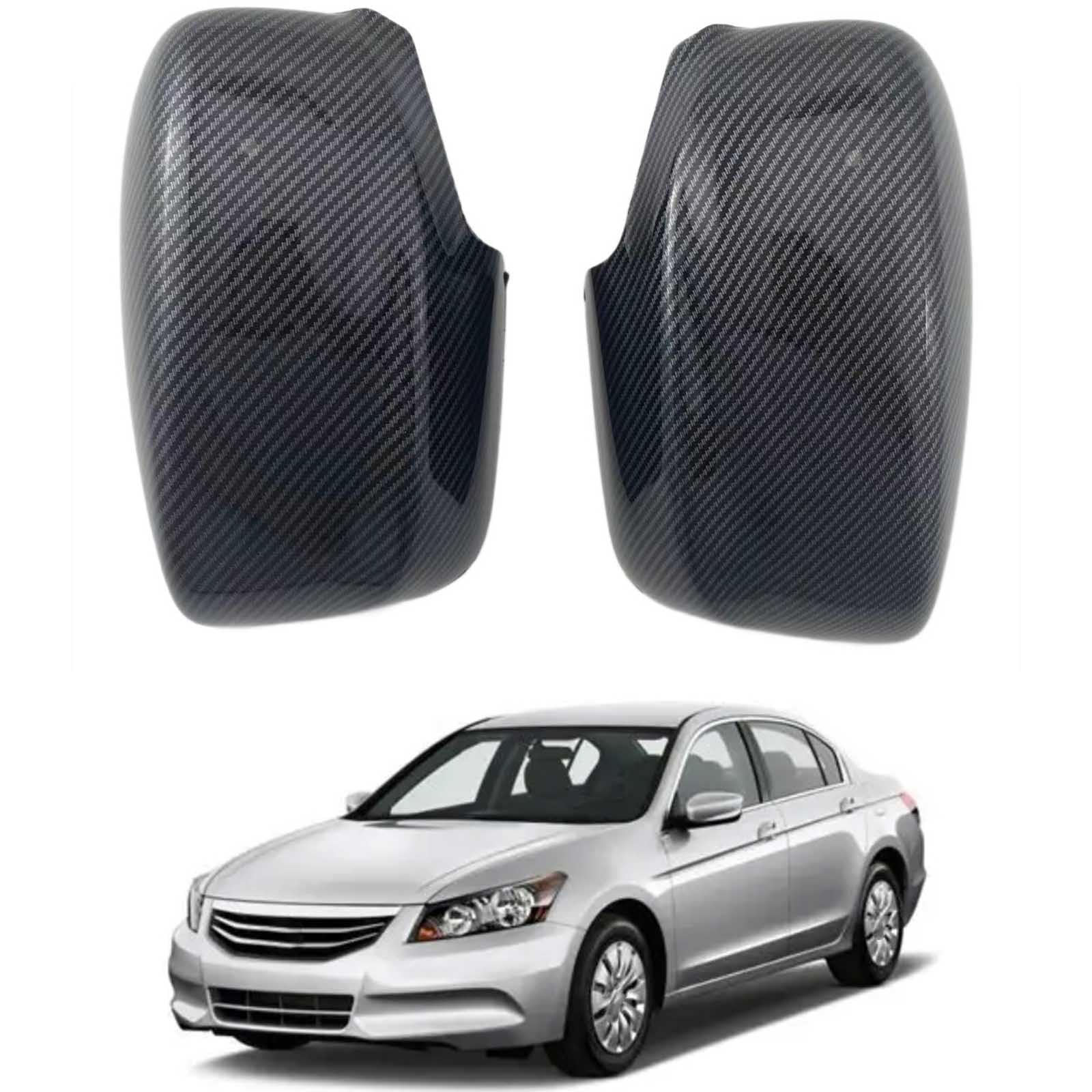PAPEP Door Mirror Cover Caps for Accord 2008-2012, Left Right Side Wing Rearview Mirror Cover Lid 2 Pieces Exterior Styling Accessory,Carbon fiber texture
