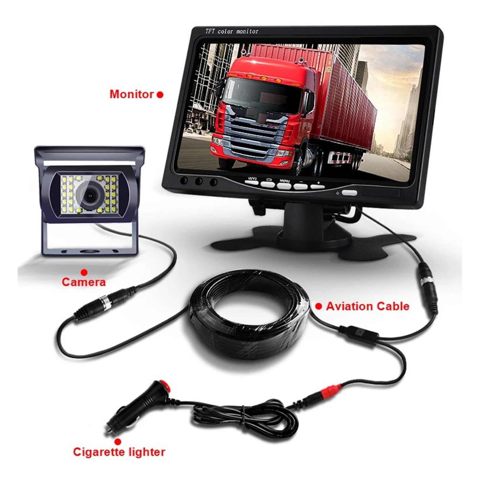 AHD 1080P Heavy Duty 18 LED IR Night Vision Telecamera posteriore per veicolo impermeabile per camion/rimorchio/pickup/camper camera retromarcia(AHD1080P 4Pin Camera)