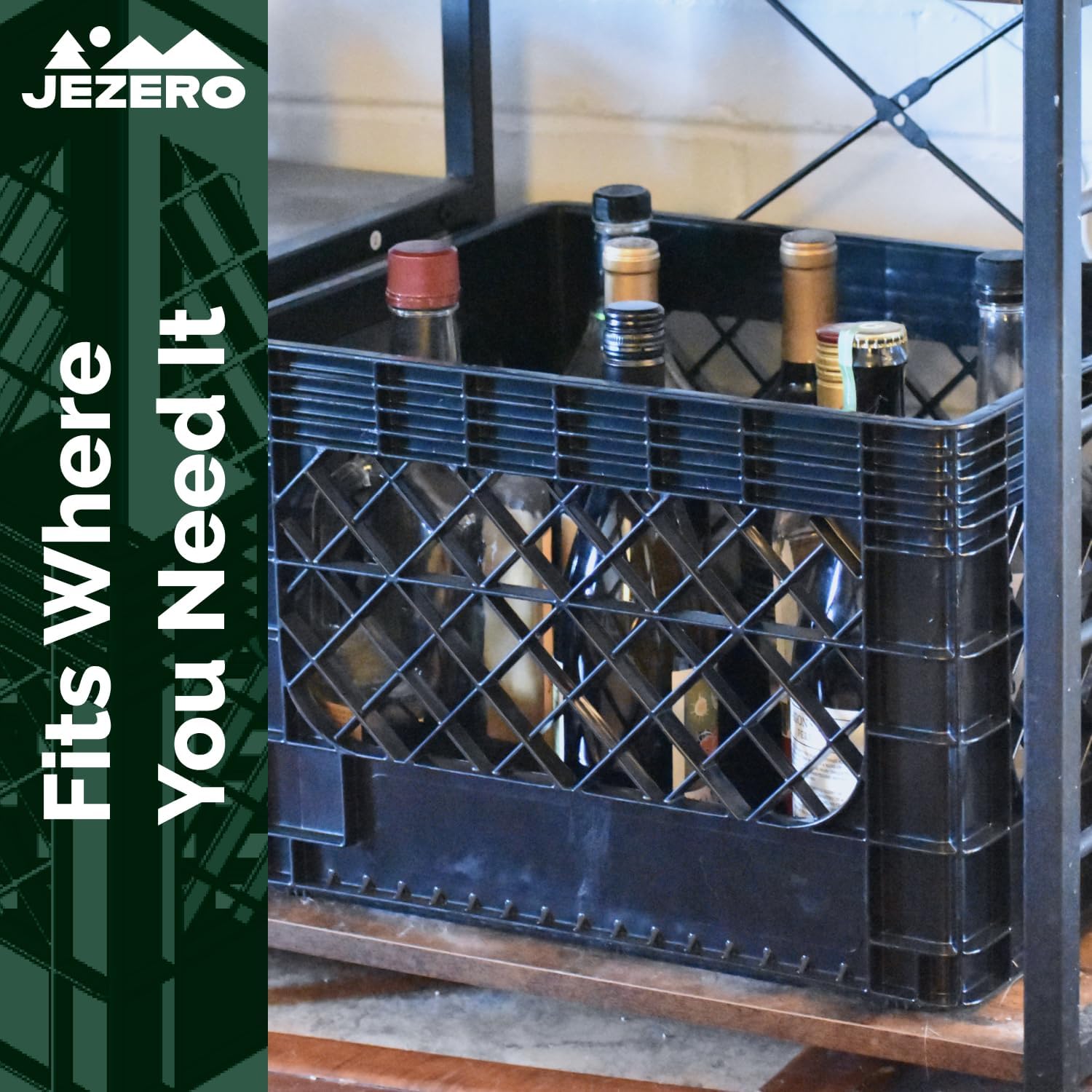 JEZERO 20 Quart Heavy Duty Plastic Crate | Stackable Multi-Purpose Storage Bin for Garage, Home, Office, Groceries, Outdoor, Camping & Kayaking | Black Utility Tote, 17" x 13" x 11" - Image 4