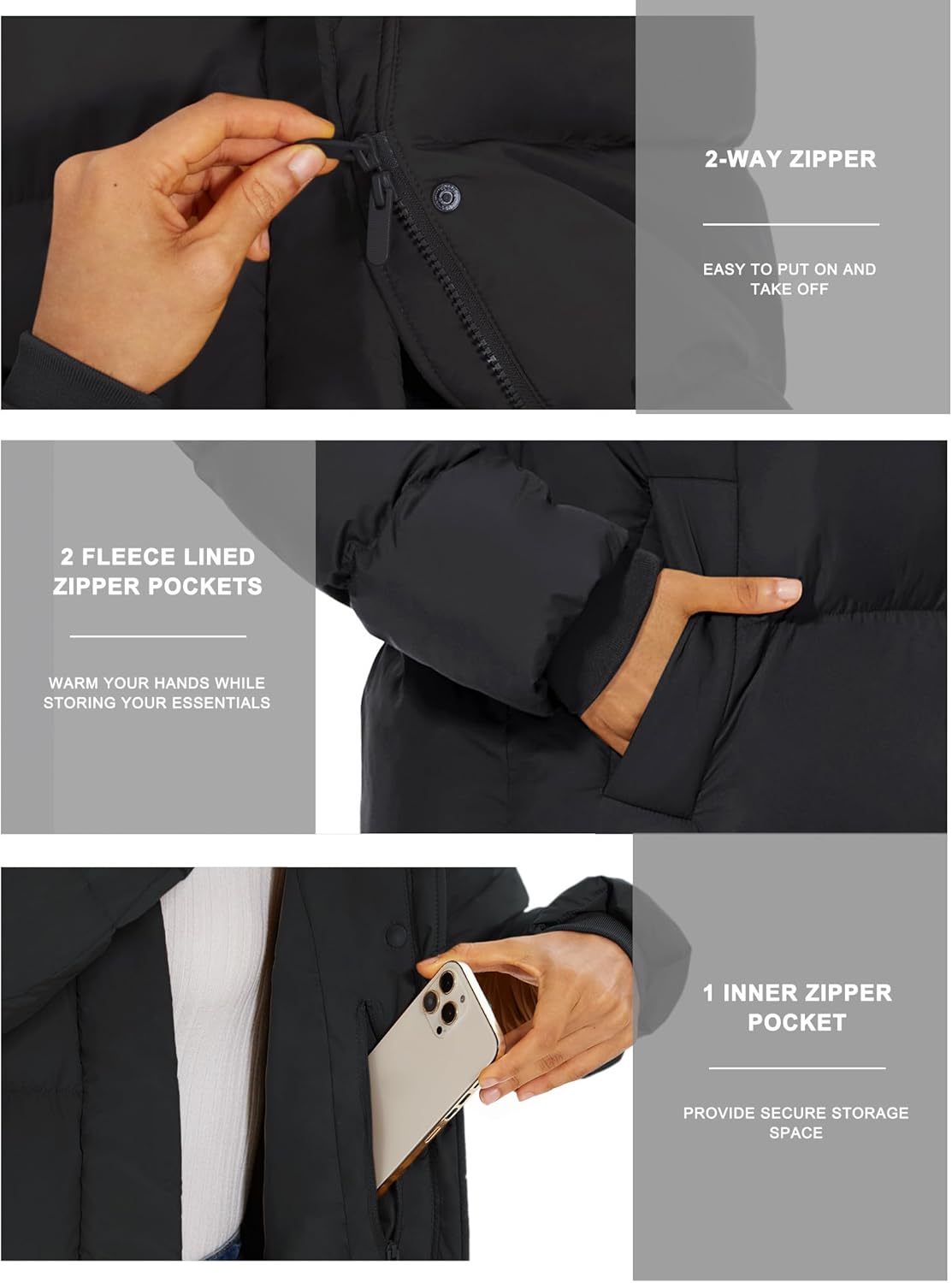 ROYAL MATRIX Women's Long Quilted Puffer Coat, Winter Warm Maxi Puffer Jacket with Detachable Hood - Image 5