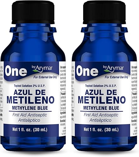 Arymar Solución antiséptica azul de metileno, 1 oz, antiséptico tópico para cortes menores y rasguños, paquete de 2