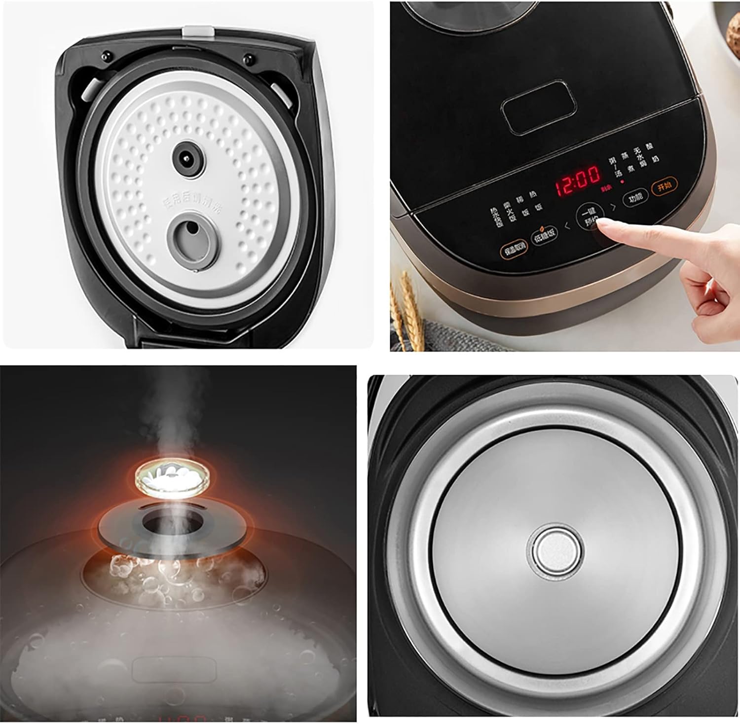 Low-sugar Rice Cooker (4L) Household Multi-function Rice Cooker, Thicken Non-stick Liner, Rice Soup Separated, for 1-6 People 220-240V US/EU