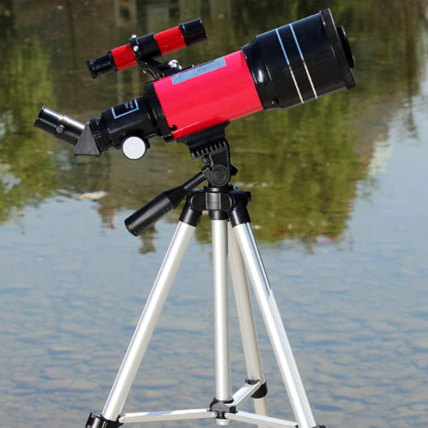 Children's Astronomical Telescope 300mm/70mm monocular Portable Refractor Telescope Eyepiece (H6mm H20mm) 3X Extender Retractable Tripod Suitable for Astronomical Observation Concert
