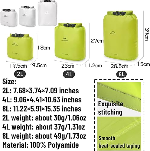 Miniatura 6 de Naturehike - Bolsas secas ultraligeras con válvula de aire al vacío, bolsa impermeable enrollable para almacenamiento de compresión, pequeña bolsa