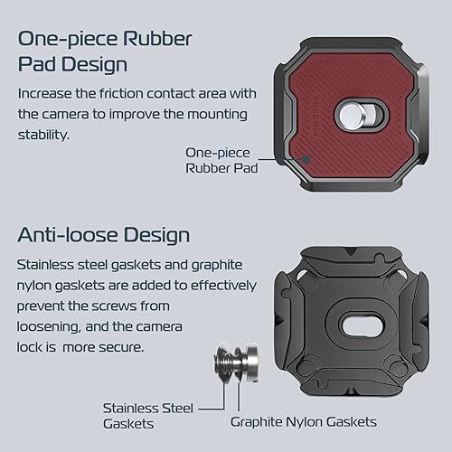 Miniatura 6 de ULANZI F38 - Soporte de correa de hombro para cámara de liberación rápida para correas de hombro Kit V2, adaptador de montaje de trípode de cámara