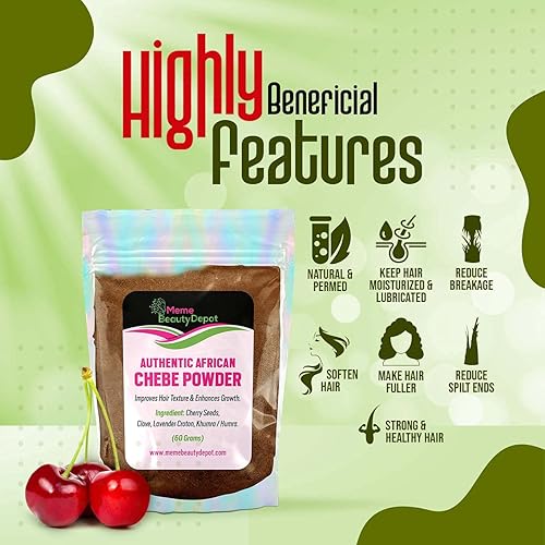 Miniatura 2 de -Polvo Chebe para el crecimiento del cabello-Contiene todos los ingredientes naturales-Polvo Chebe para un cabello fuerte y saludable- Polvo para